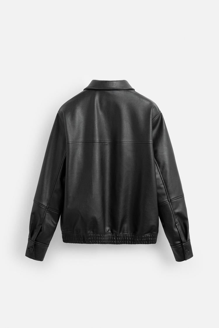 Faux Leather Slim Fit Biker Jacket Coat - MRC WEAR 
