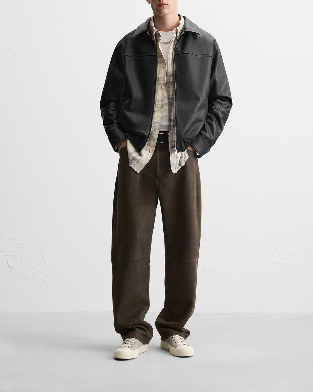 Faux Leather Slim Fit Biker Jacket Coat - MRC WEAR 