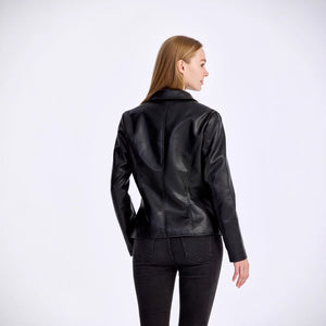 Slim-Fit Lightweight PU Leather Moto Jacket - MRC WEAR 