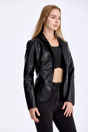 Slim-Fit Lightweight PU Leather Moto Jacket - MRC WEAR 