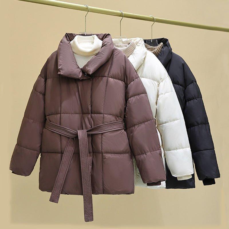 Warm Lapel Plaid Coat - MRC STOREJacketsMRC STOREPlaid Lapel Coat with Belt – Thick Casual Jacket for Fall and Winter - MRC STOREMRC STORECJJK216103206FUWhiteL