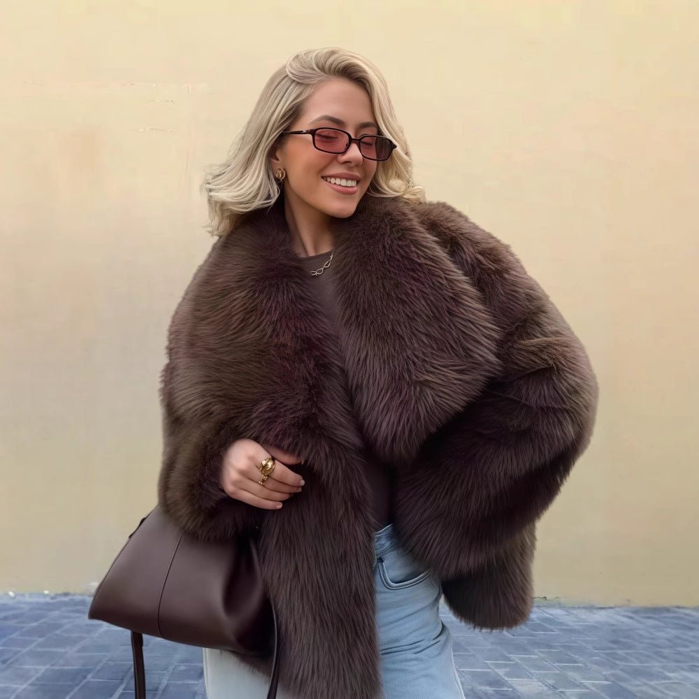 Faux Fur Collar Long Sleeve Winter Coat - MRC STOREJacketsMRC STOREFaux Fur Collar Long Sleeve Winter Coat MRC STORE MRC STORECJYD262134116PKBrownL