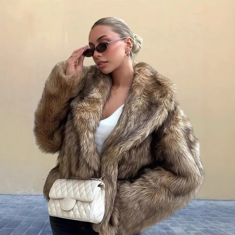 Faux Fur Collar Long Sleeve Winter Coat - MRC STOREJacketsMRC STOREFaux Fur Collar Long Sleeve Winter Coat MRC STORE MRC STORECJYD262134116PKBrownL