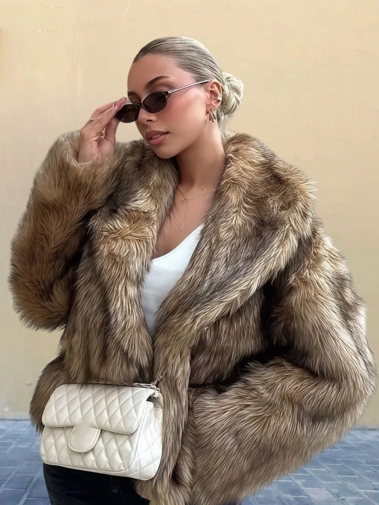 Faux Fur Collar Long Sleeve Winter Coat - MRC STOREJacketsMRC STOREFaux Fur Collar Long Sleeve Winter Coat MRC STORE  120.00MRC STORECJYD262134104DWGrass ColorL