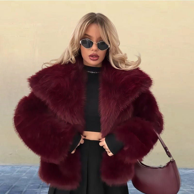 Faux Fur Collar Long Sleeve Winter Coat - MRC STOREJacketsMRC STOREFaux Fur Collar Long Sleeve Winter Coat MRC STORE  120.00MRC STORECJYD262134122VEWine RedL