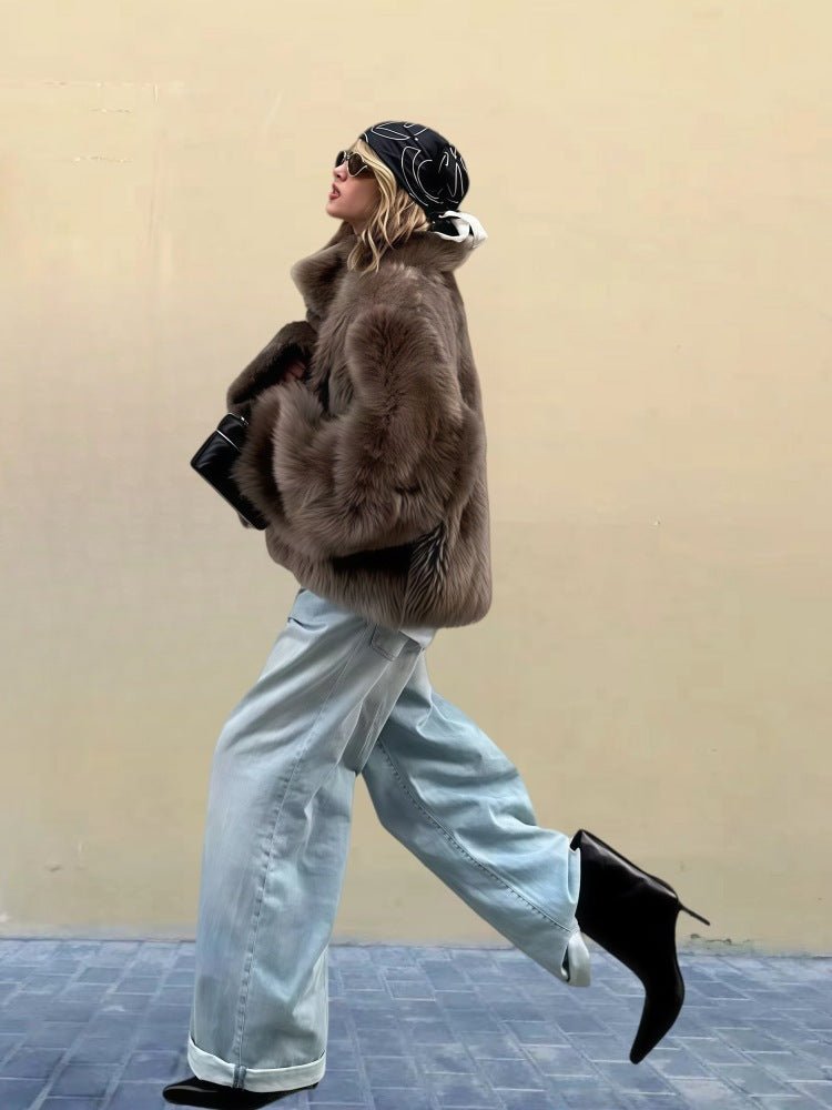 Faux Fur Collar Long Sleeve Winter Coat - MRC STOREJacketsMRC STOREFaux Fur Collar Long Sleeve Winter Coat MRC STORE MRC STORECJYD262134122VEWine RedL