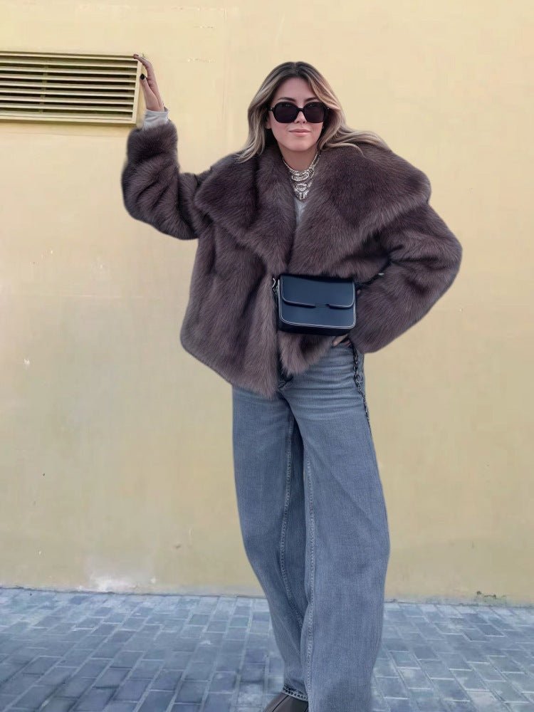 Faux Fur Collar Long Sleeve Winter Coat - MRC STOREJacketsMRC STOREFaux Fur Collar Long Sleeve Winter Coat MRC STORE MRC STORECJYD262134122VEWine RedL