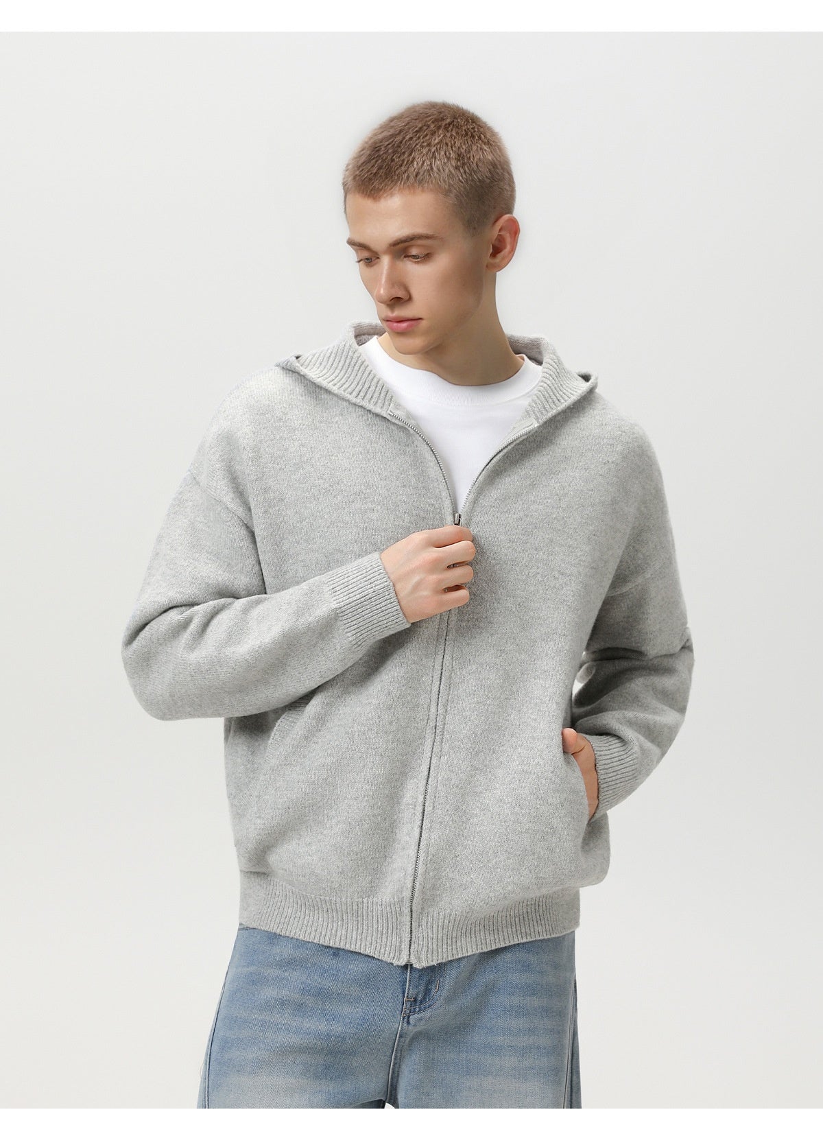 Faux Deer Velvet Retro Knit Hoodie - MRC STOREJacketsMRC STOREFaux Deer Velvet Retro Knit Hoodie MRC STORE MRC STORECJYD259255904DWFlower Gray2XL