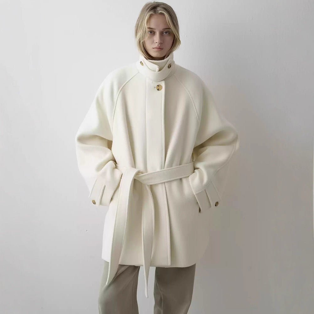 Elegant Belted Mid - Length Stand Collar Coat - MRC STOREJacketsMRC STOREElegant Belted Mid - Length Stand Collar Coat MRC STORE MRC STORECJQB261053004DWCharcoal GrayM