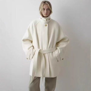 Elegant Belted Mid - Length Stand Collar Coat - MRC STOREJacketsMRC STOREElegant Belted Mid - Length Stand Collar Coat MRC STORE MRC STORECJQB261053004DWCharcoal GrayM
