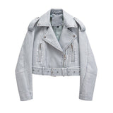 Retro Versatile Loose - Fit Faux Leather Jacket - MRC STOREJacketsMRC STORERetro Versatile Loose - Fit Faux Leather Jacket MRC STORE  95.22MRC STORECJYD259436606FULight BlueL