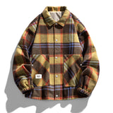 Color Block Houndstooth Plus Size Shirt Jacket - MRC WEAR 