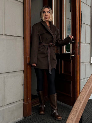 Mid - Length Double - Breasted British - Style Wool Coat - MRC STOREJacketsMRC STOREMid - Length Double - Breasted British - Style Wool Coat MRC STORE MRC STORECJQB255465706FUKhakiL