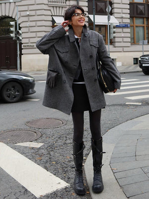 Mid - Length Double - Breasted British - Style Wool Coat - MRC STOREJacketsMRC STOREMid - Length Double - Breasted British - Style Wool Coat MRC STORE MRC STORECJQB255465706FUKhakiL