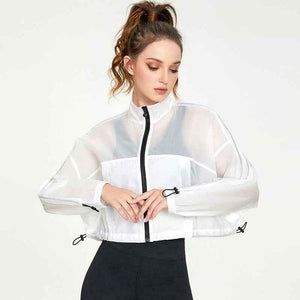 Nylon Zip-Up Stand Collar Sun-Protective Jacket - MRC WEAR 
