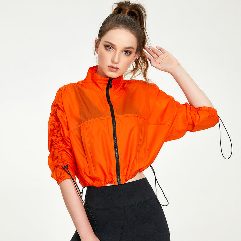 Nylon Zip-Up Stand Collar Sun-Protective Jacket - MRC WEAR 