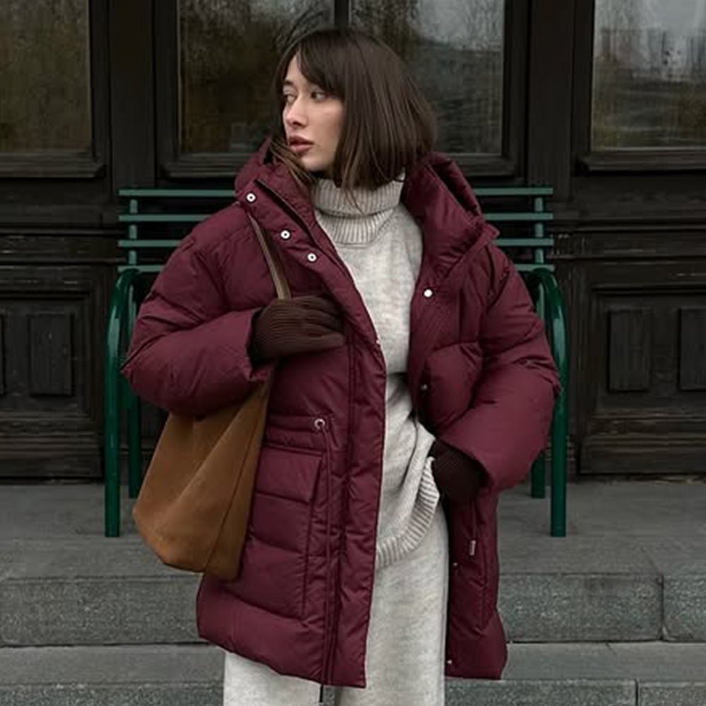 Wine Red Hooded Cotton Jacket - MRC STOREJacketsMRC STOREWine Red Hooded Cotton Jacket MRC STORE MRC STORECJJK255464603CXWine RedL