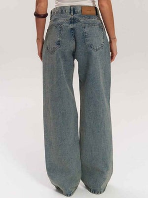 Vintage Hollow Textured Straight - Leg Jeans - MRC STOREjeansMRC STOREVintage Hollow Textured Straight - Leg JeansMRC STORECJNZ232426304DWBlueL