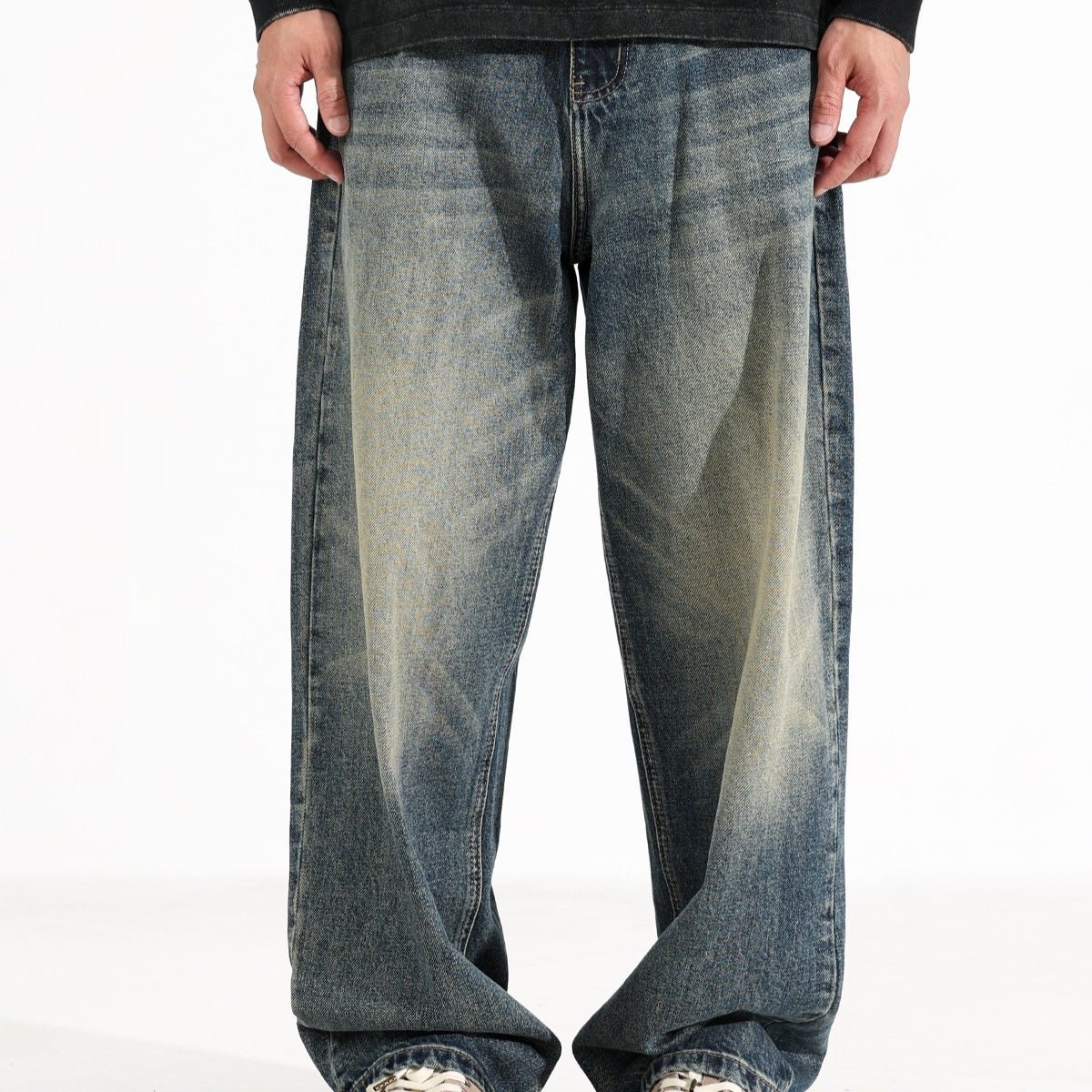 Vintage Denim Style Wide Leg Jeans - MRC STOREjeansMRC STOREAmerican Retro Hanging Loose Wide Leg Jeans for Men – Vintage Denim Style My Store MRC STORECJNZ245828910JQRetro Blue with Velvet28
