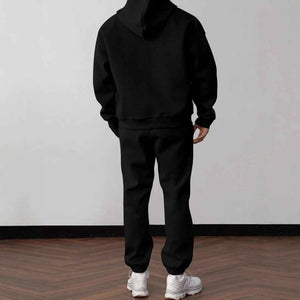 Loose - Fit Solid Color Hoodie Tracksuit Set - MRC STOREOutfit setMRC STORELoose - Fit Solid Color Hoodie Tracksuit SetMRC STORECJWY263352705EVBlack2XL