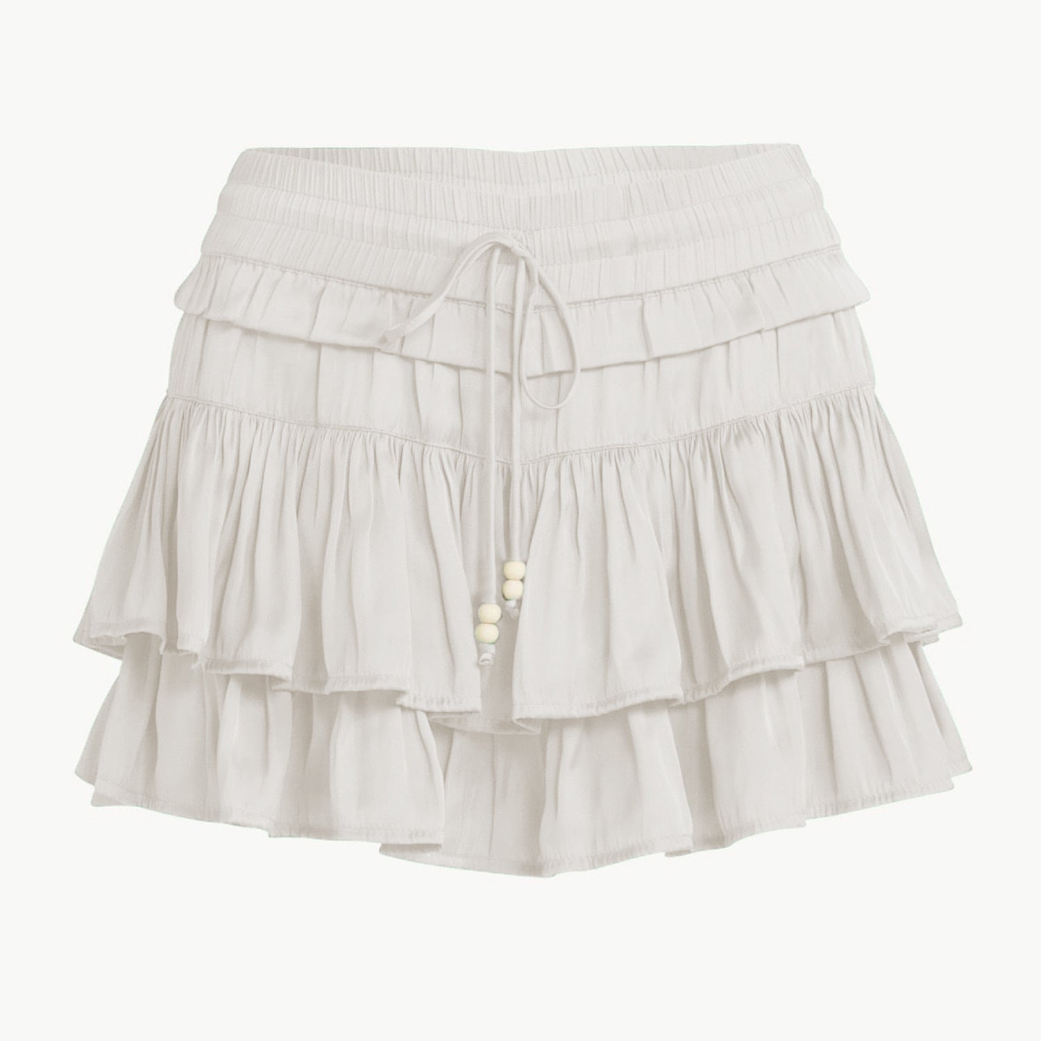High-Waisted Drawstring Liner Mini Skirt - MRC WEAR 