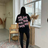 Tatted Letter Print T-Shirt - MRC STOREsleeveMRC STORETatted Letter Print T-ShirtMRC STORECJCS204234406FULS3564 BlackL