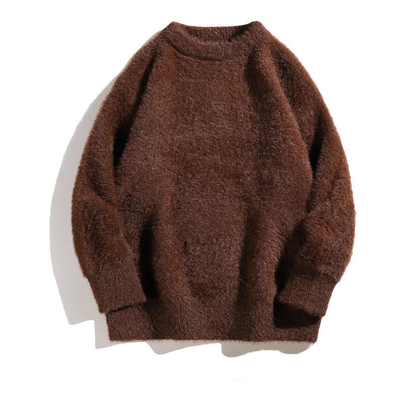 Autumn Solid Color Faux Mink Knit Sweater - MRC STOREsweaterMRC STOREBrown fuzzy sweater on a white backgroundMRC STORECJYD259345405EVB094 Black3XL