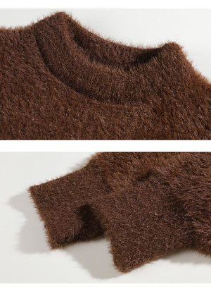 Autumn Solid Color Faux Mink Knit Sweater - MRC STOREsweaterMRC STOREAutumn Solid Color Faux Mink Knit Sweater MRC STORE MRC STORECJYD259345405EVB094 Black3XL