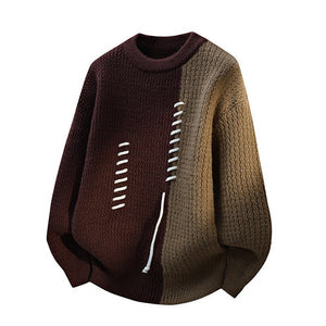 Thermal Loose Round Neck Sweater Pullover - MRC STOREsweaterMRC STOREKnitted sweater with football design on a white backgroundMRC STORECJYD255630104DWCoffee Color2XL