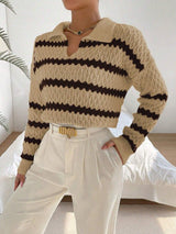Classic Striped Loose Casual Sweater - MRC STOREsweaterMRC STOREClassic Striped Loose Casual Sweater MRC STORE  40.00MRC STORECJMY255141111KPDark BrownL