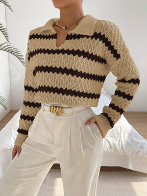 Classic Striped Loose Casual Sweater - MRC STOREsweaterMRC STOREClassic Striped Loose Casual Sweater MRC STORE  40.00MRC STORECJMY255141111KPDark BrownL