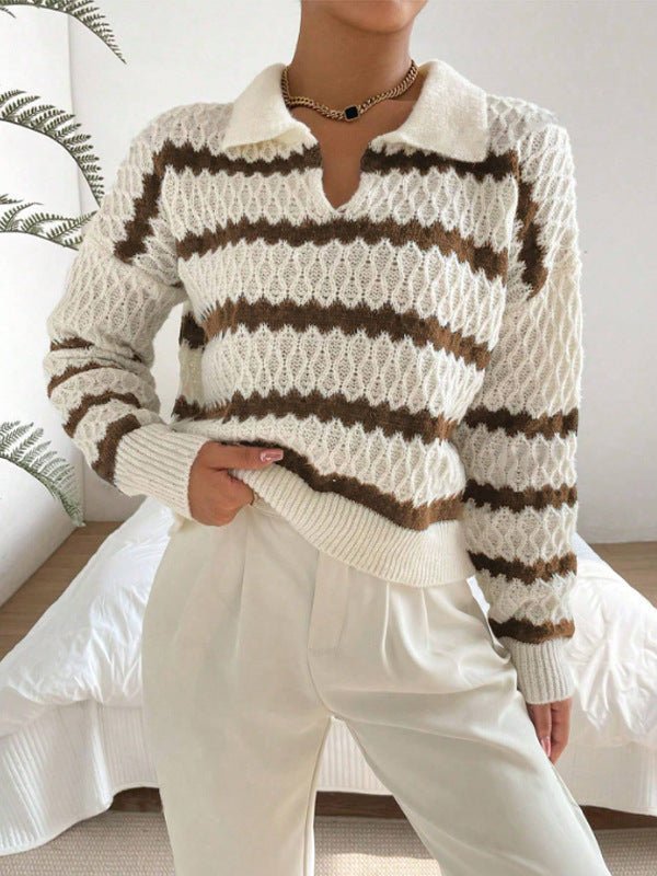 Classic Striped Loose Casual Sweater - MRC STOREsweaterMRC STOREClassic Striped Loose Casual Sweater MRC STORE  40.00MRC STORECJMY255141107GTKhakiL