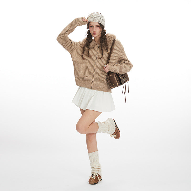 Slim-Fit Solid Color Knit Sweater Cardigan - MRC WEAR 