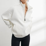 Half-Zip Stand-Collar Relaxed Sweatshirt - MRC WEAR 