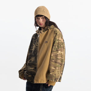 Camouflage Hooded Denim Jacket – Patchwork - MRC STORESweaters & HoodiesMRC STORECamouflage Hooded Denim Jacket - Stylish and Bold Contrast Patchwork - MRC STOREMRC STORECJXZ226525802BYKhakiL