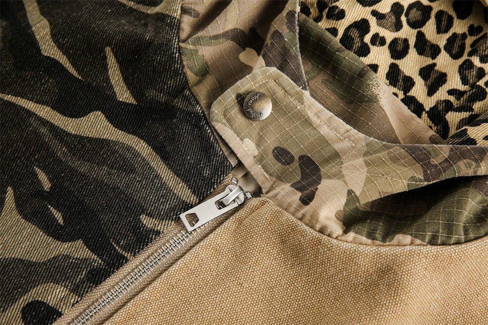 Camouflage Hooded Denim Jacket – Patchwork - MRC STORESweaters & HoodiesMRC STORECamouflage Hooded Denim Jacket - Stylish and Bold Contrast Patchwork - MRC STOREMRC STORECJXZ226525802BYKhakiL
