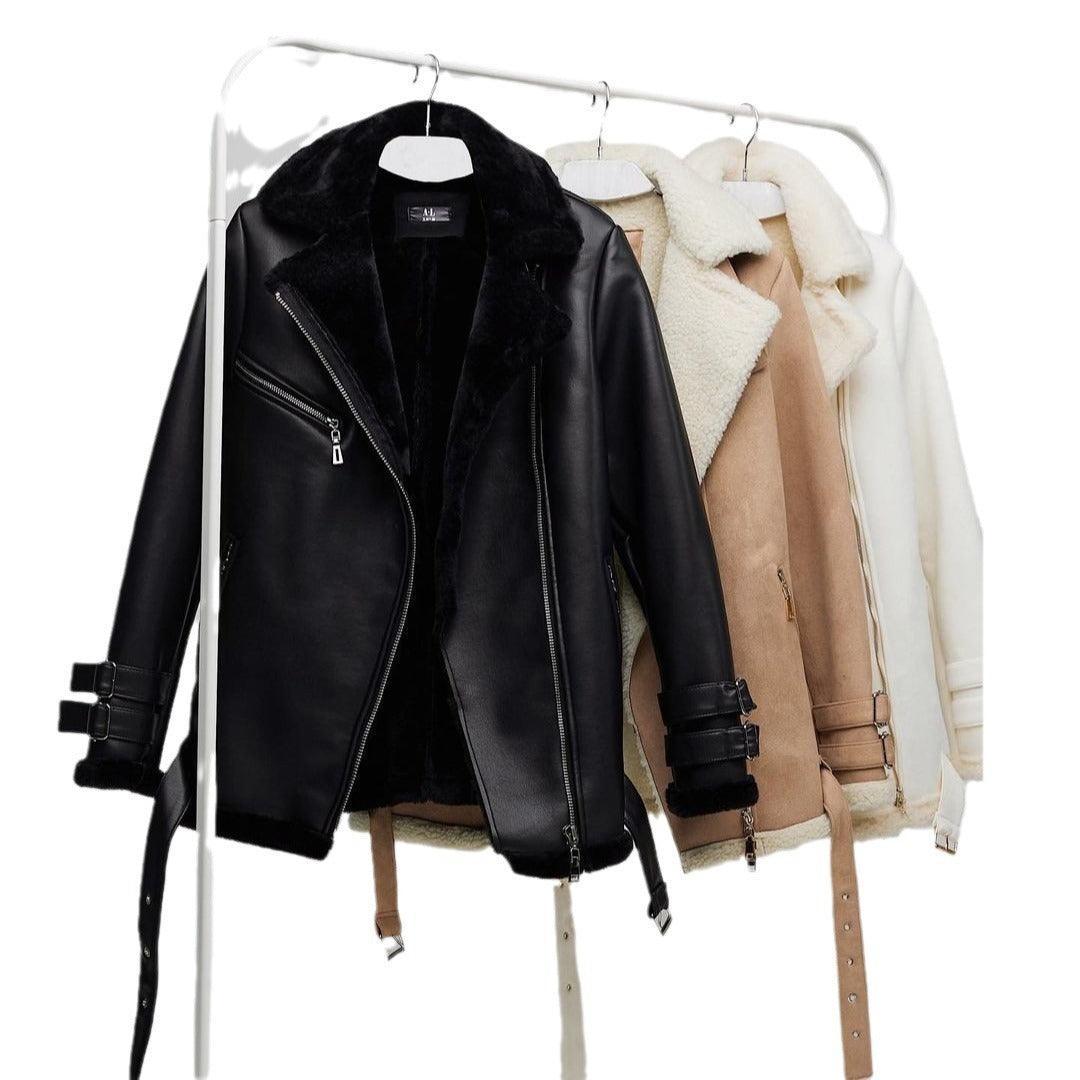 Suede Lapel Zipper Coat - MRC STORETopMRC STORESuede Lapel Zipper Coat - MRCSTOREMRC STORECJYD211489911KPBeigeL