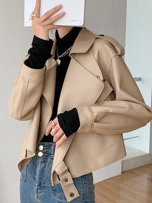 Genuine Sheepskin Leather Short Jacket - MRC STORETopMRC STOREGenuine Sheepskin Leather Short Jacket - MRC STOREMRC STORECJYD216257915OLGrayL