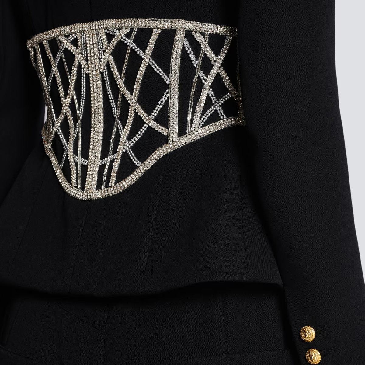 Luxury Beaded Diamond Suit Jacket - MRC STORETopMRC STOREA high - end women's designer suit jacket in black with heavy beaded diamond detailing on the back.MRC STORECJYD212364703CXBlackL