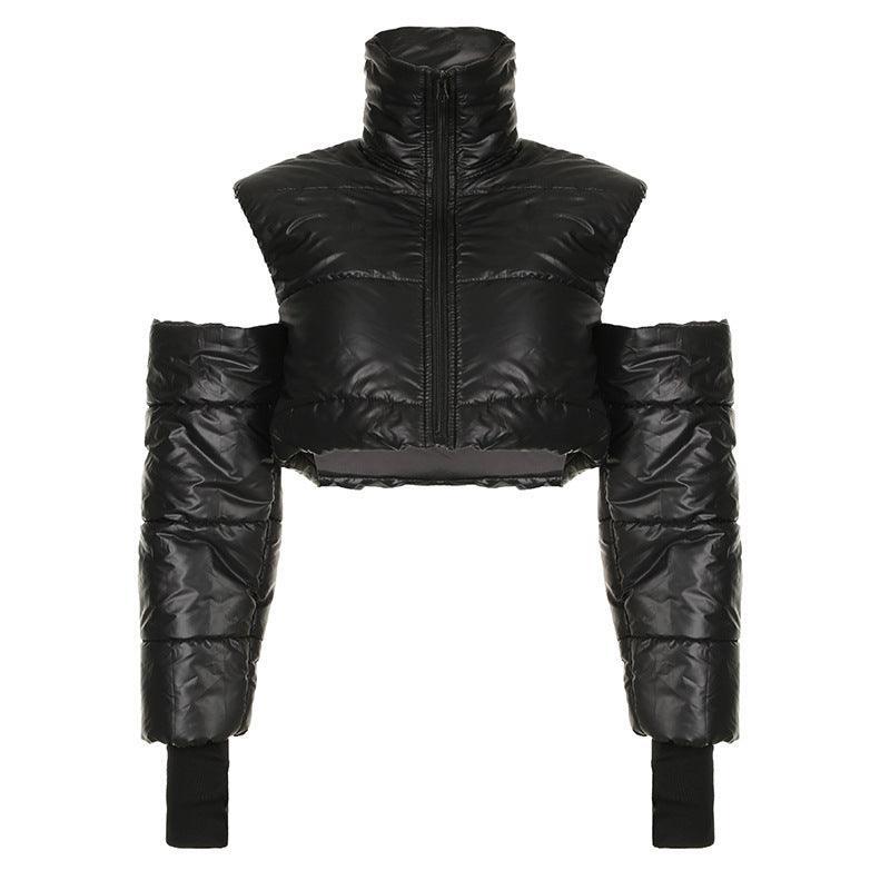 Mechanical Style Off - Shoulder Zipper Cotton Jacket - MRC STOREtopMRC STOREMechanical Style Off - Shoulder Zipper Cotton Jacket - MRC STOREMRC STORECJJK212424103CXBlackL
