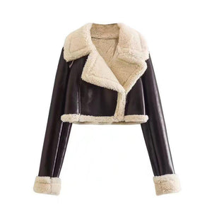 Short Lapel Slim Jacket – Elegant Long Sleeve Fur Coat - MRC STORETopMRC STOREShort Lapel Slim Jacket – Elegant Long Sleeve Fur Coat - MRC STOREMRC STORECJZP165061404DWBlackL