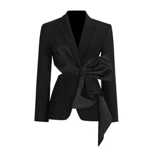 V - Neck Bow Lace - Up Jacket - MRC STORETopMRC STOREV - Neck Bow Lace - Up JacketMRC STORECJYD213197503CXBlackL