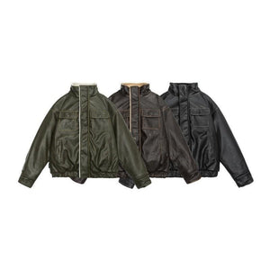 Winter Coat PU Leather Coat with Lamb Wool Lining - MRC STORETopMRC STOREWinter Coat PU Leather Coat with Lamb Wool Lining - MRC STOREMRC STORECJPK211782710JQBrownL
