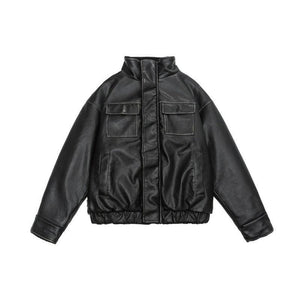 Winter Coat PU Leather Coat with Lamb Wool Lining - MRC STORETopMRC STOREWinter Coat PU Leather Coat with Lamb Wool Lining - MRC STOREMRC STORECJPK211782702BYBlackL