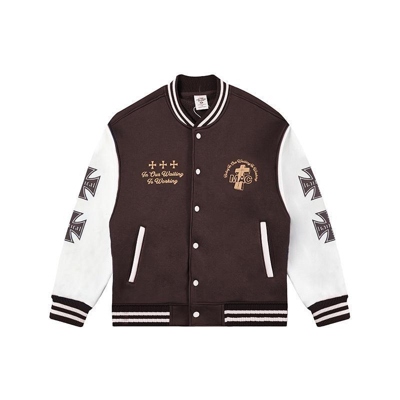 Contrast Color Loose Printed Baseball Jacket - MRC STORETopMRC STOREContrast Color Loose Printed Baseball Jacket - Winter Streetwear Style - MRC STOREMRC STORECJXZ213507001AZBrownXL