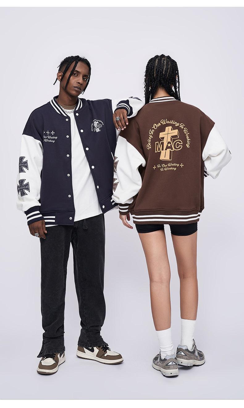 Contrast Color Loose Printed Baseball Jacket - MRC STORETopMRC STOREContrast Color Loose Printed Baseball Jacket - Winter Streetwear Style - MRC STOREMRC STORECJXZ213507001AZBrownXL