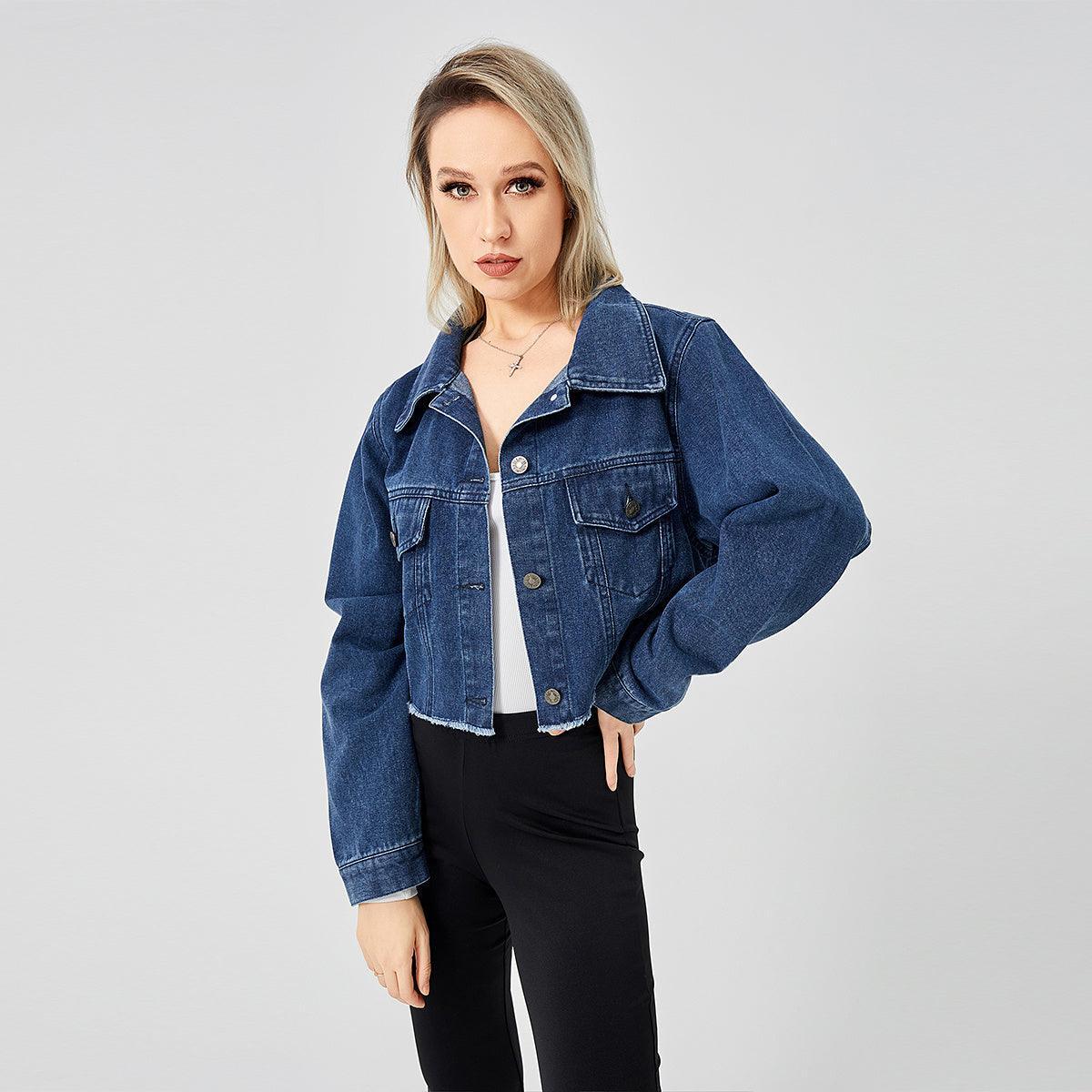 Retro Raw Edge Soft Denim Jacket - MRC STORETopMRC STORERetro Raw Edge Soft Denim Jacket - MRC STOREMRC STORECJJK1822548-NavyBlue-LNavyBlueL
