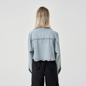 Retro Raw Edge Soft Denim Jacket - MRC STORETopMRC STORERetro Raw Edge Soft Denim Jacket - MRC STOREMRC STORECJJK1822548-NavyBlue-LNavyBlueL