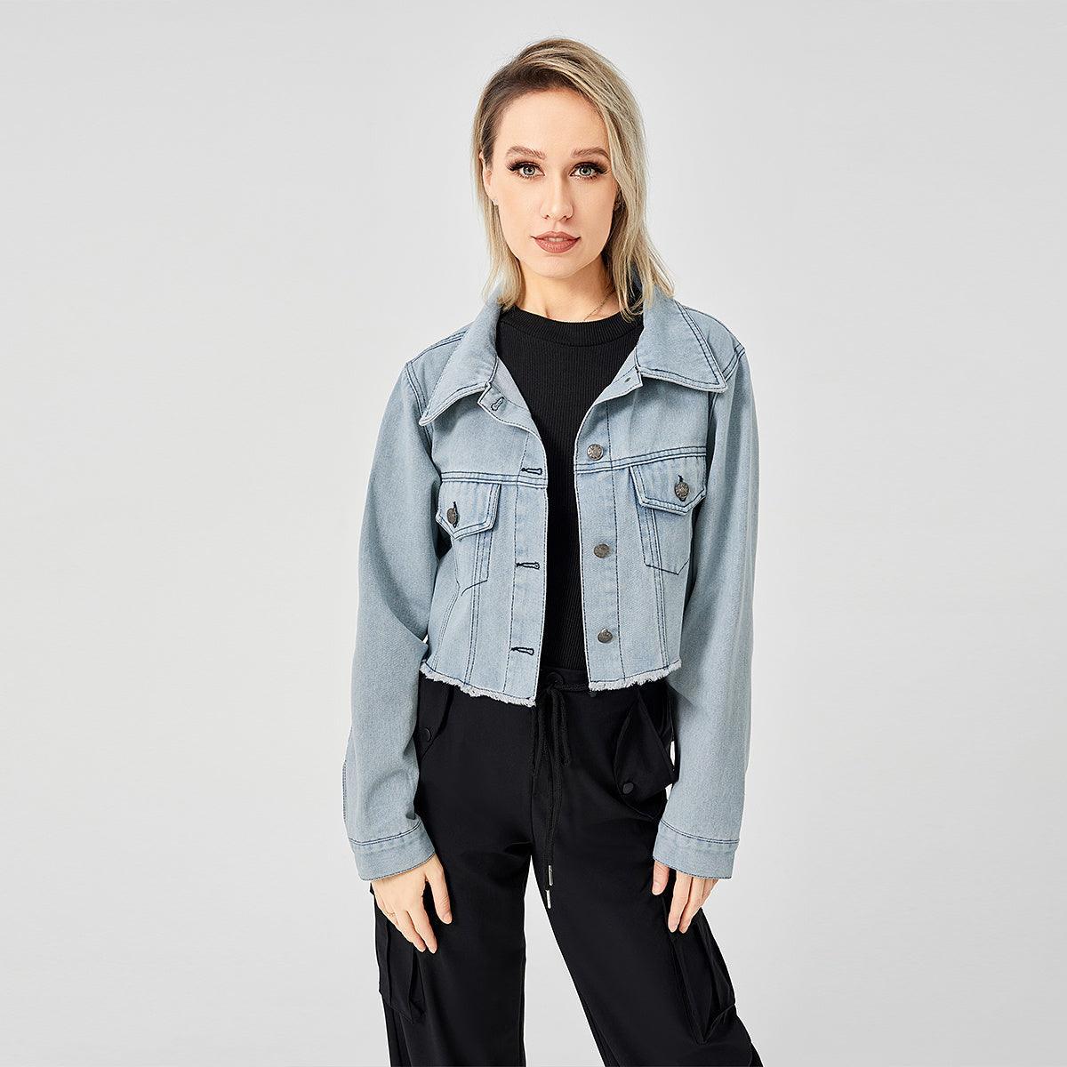 Retro Raw Edge Soft Denim Jacket - MRC STORETopMRC STORERetro Raw Edge Soft Denim Jacket - MRC STOREMRC STORECJJK1822548-NavyBlue-LNavyBlueL