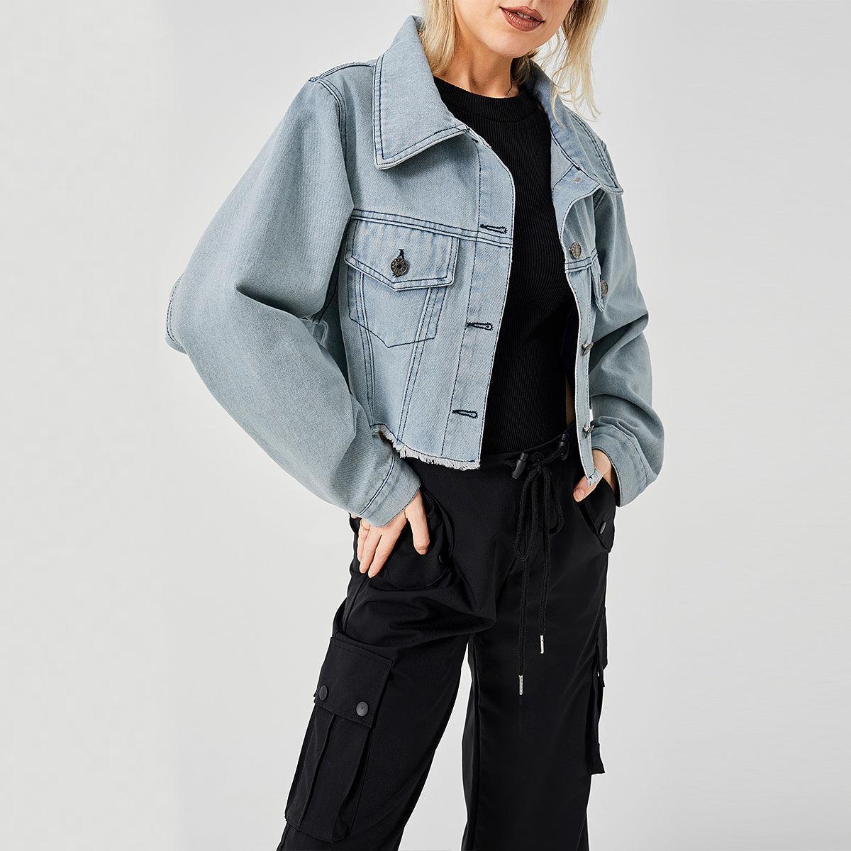 Retro Raw Edge Soft Denim Jacket - MRC STORETopMRC STORERetro Raw Edge Soft Denim Jacket - MRC STOREMRC STORECJJK1822548-LightBlue-LLightBlueL